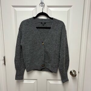 Quince Charcoal Button-Up Cardigan